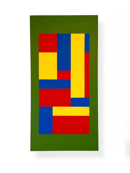 Modular Grid Of Primary Colours With Green I by Max Nasmith