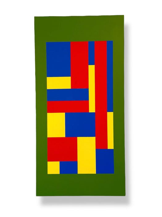 Modular Grid Of Primary Colours With Green III by Max Nasmith