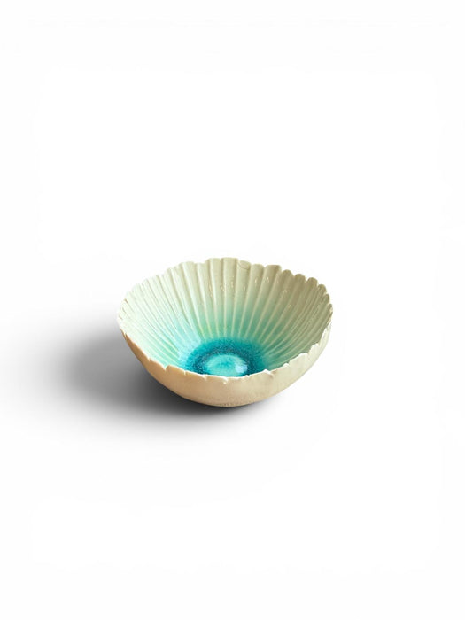 Gerbera bowl - White/Teal